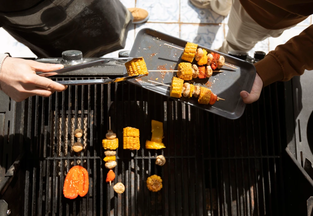 grilling burgers on a wood pellet grill